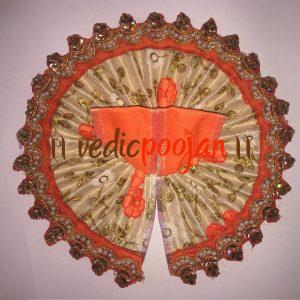 Orange-White flower-leaf pattern Laddu Gopal Poshak