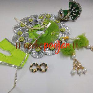 Light Green Laddu Gopal Poshak With Accessories