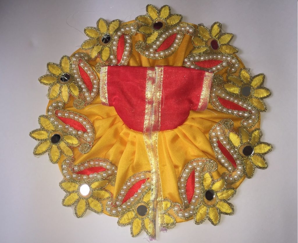 Yellow and red flower pattern Poshak