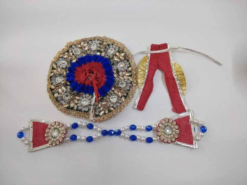 Red Laddu Gopal Poshak | Blue Laddu Gopal Poshak | Designer Laadu Gopal Poshak | Bengali Poshak